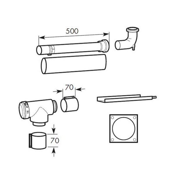 VAILLANT KIT CONCENTRIQUE DIAMÈTRE 80/125 Tubage 303250